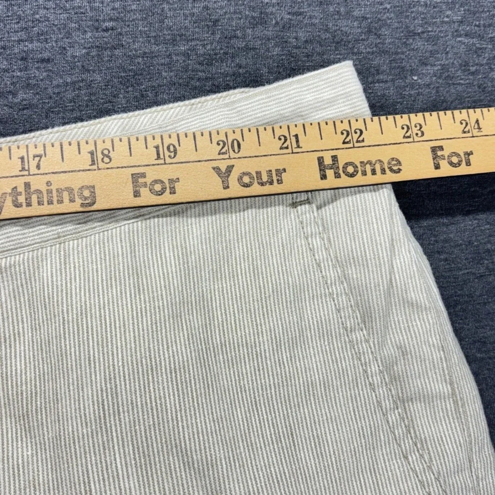 Tommy Bahama Shorts Mens 44 Linen Cotton Striped Casual‎ 11in Inseam Beige Beach